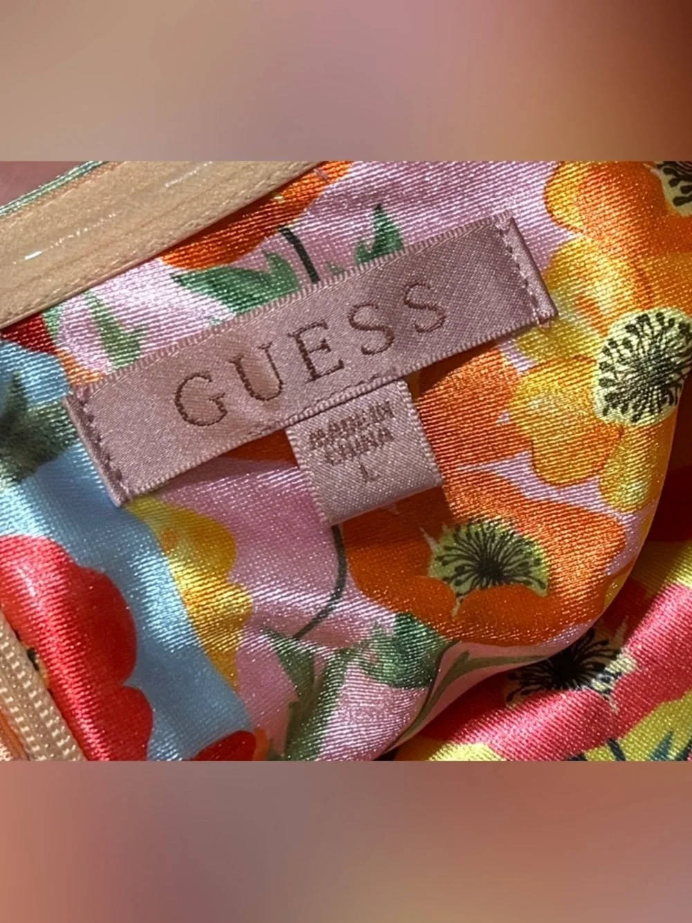 Guess Botanical Sun Rays Print Off Shoulder Camila Mini Dress Womens L NWT - Picture 9 of 10